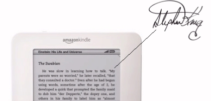 Stephen King autograph on a Kindle